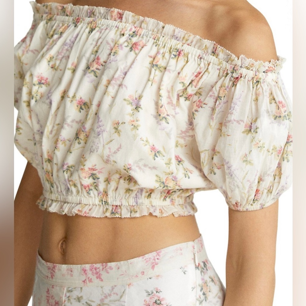 Polo Ralph Lauren - Watercolor Landscape Crop Top - Size XL - Picture 2 of 8